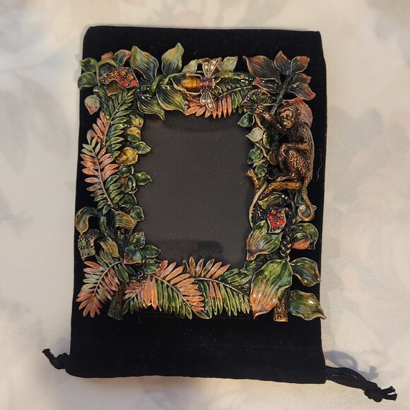 PICTURE frame enameled with crystals 2.5x3.5 - Picture 1 of 3